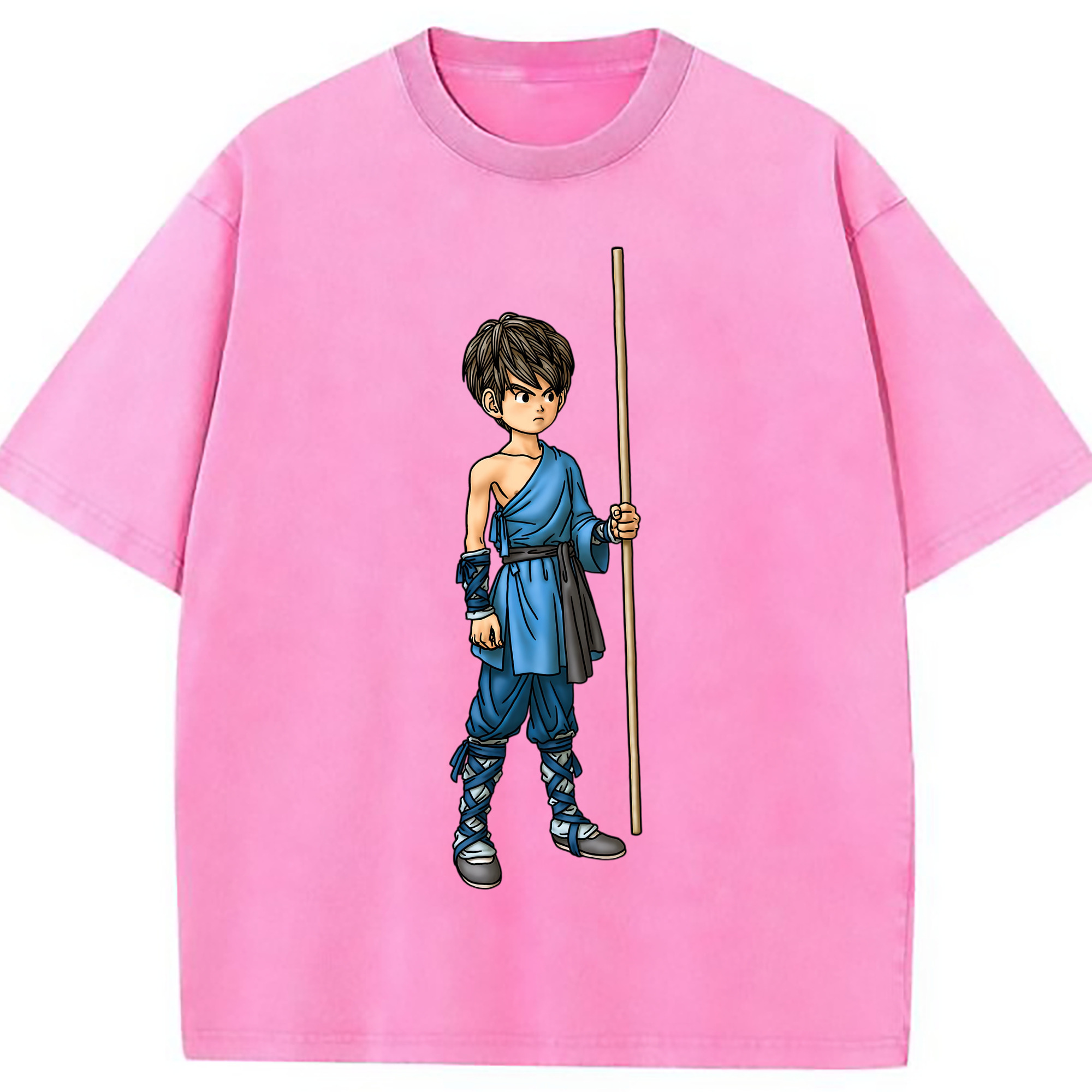 （画像用） ドラゴンクエスト Doragon Kuesuto Dragon Quest 綿100% ヴィンテージ風 半袖Tシャツ（フロントプリント）